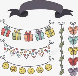 丝带与卡通礼盒素材