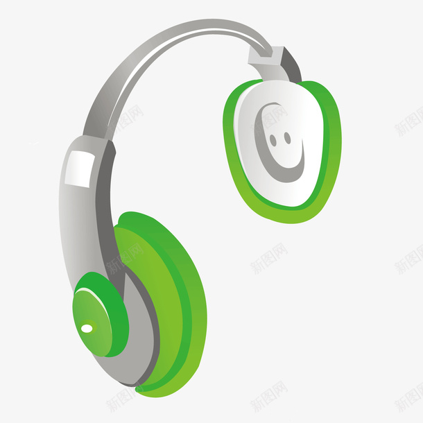 卡通绿色耳机矢量图ai免抠素材_88icon https://88icon.com 卡通耳机 绿色 耳机 矢量图