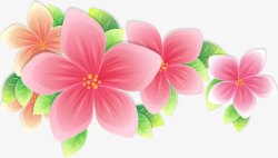 手绘粉色花朵艺术展架素材