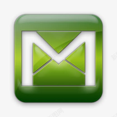Gmail标志广场绿色果冻社交媒体图标图标