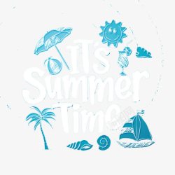 手绘夏季清风素材
