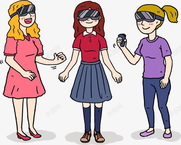 女孩虚拟现实产品体验png免抠素材_88icon https://88icon.com 产品体验 女孩 用户体验 科技产品