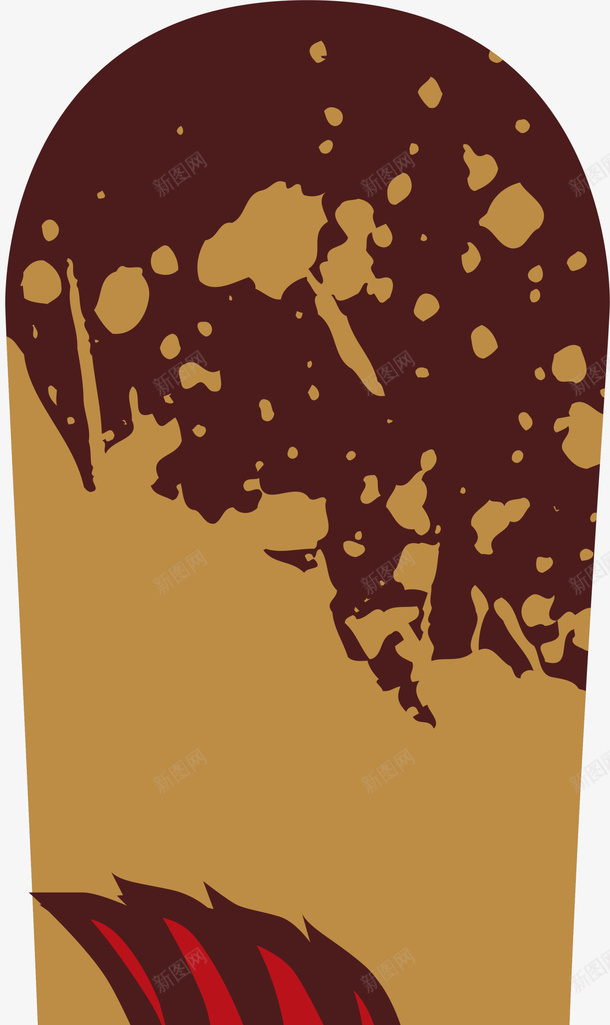 咖啡色简约滑板png免抠素材_88icon https://88icon.com 咖啡色滑板 斑斓图案 涂鸦水彩 清新液体 简约图案 装饰图案