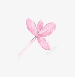 超唯美清新森系手绘粉色花朵素材