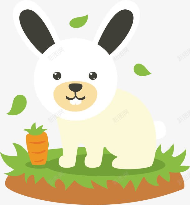 草地上的小白兔矢量图ai免抠素材_88icon https://88icon.com 卡通 小兔 精美 草地 矢量图