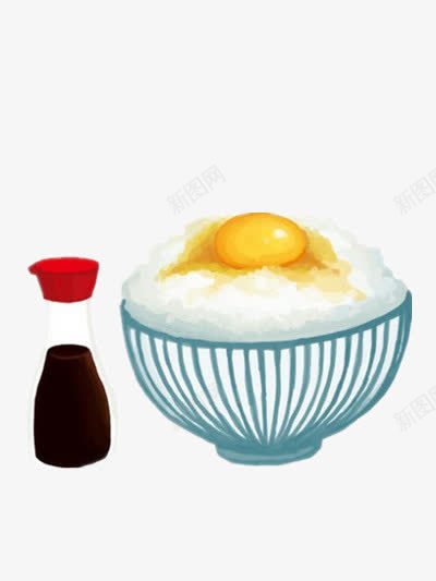 酱油的荷包蛋饭png免抠素材_88icon https://88icon.com 手绘 插画 食物