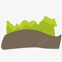 卡通手绘绿地素材
