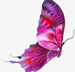 紫色手绘蝴蝶装饰图案素材