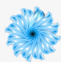 蓝色梦幻花朵矢量图素材