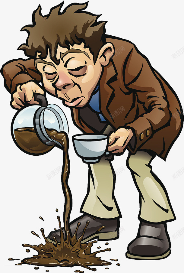 卡通插图自己倒咖啡喝的男士png免抠素材_88icon https://88icon.com 倒咖啡 卡通插图 咖啡壶 喝咖啡 喝咖啡人物 喝咖啡的男士 男士