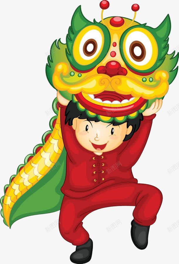 舞狮卡通手绘png免抠素材_88icon https://88icon.com 中国风 传统习俗 卡通手绘 可爱画风 新年氛围 舞狮 装饰