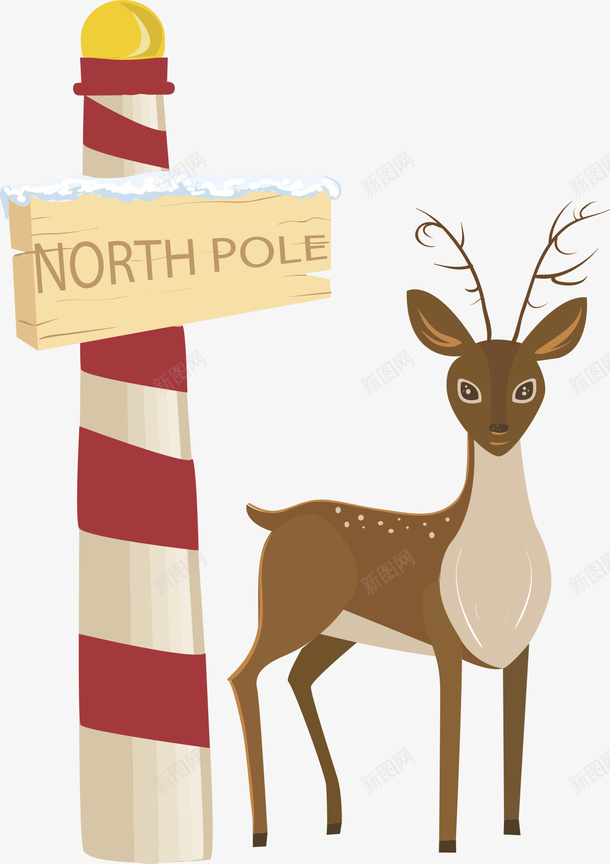 路牌与圣诞鹿矢量图eps免抠素材_88icon https://88icon.com 圣诞 圣诞节 圣诞鹿 矢量圣诞 矢量圣诞素材 路牌 矢量图