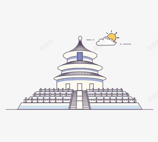 天坛插画png免抠素材_88icon https://88icon.com 中国风 天坛 建筑 手绘 插画