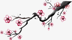 中国风桃花节手绘桃花高清图片