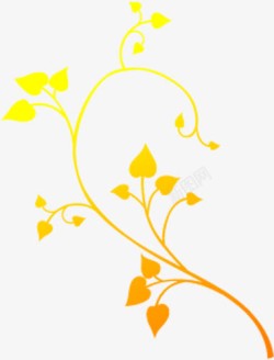 创意手绘扁平黄色的花卉图案素材