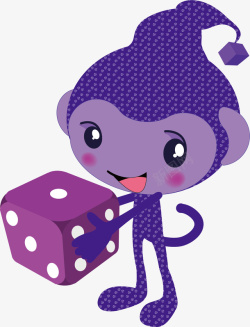 紫色骰子矢量图素材
