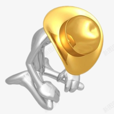 金色3D小人png免抠素材_88icon https://88icon.com 3D 小人 运动 金色