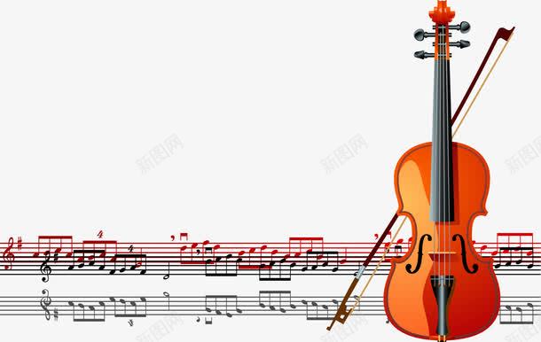 红色小提琴和音谱png免抠素材_88icon https://88icon.com 乐器 乐器矢量 小提琴 弦乐 红色矢量小提琴和音谱