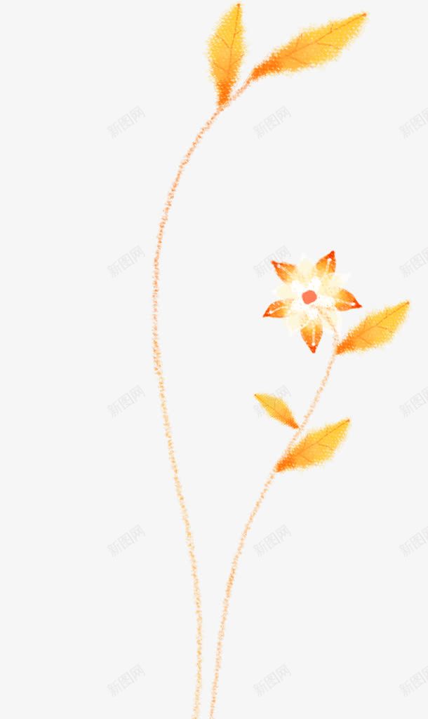 黄色卡通水墨植物花朵png免抠素材_88icon https://88icon.com 卡通 植物 水墨 花朵 黄色