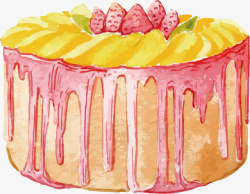 创意水果蛋糕手绘蛋糕矢量图高清图片