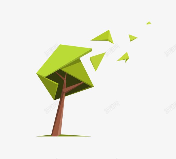立体三角组成的树png免抠素材_88icon https://88icon.com 树 植物 立体三角