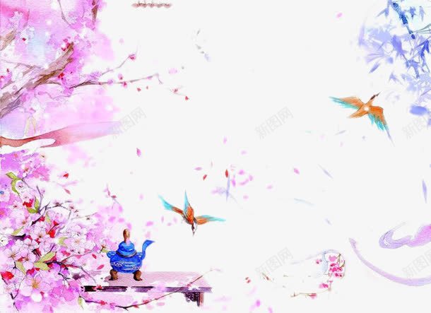 中国风png免抠素材_88icon https://88icon.com 中国风 手绘 蓝紫色 香炉