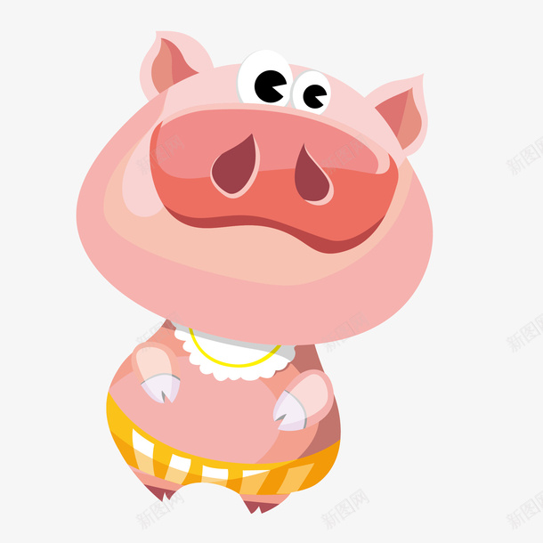 粉色猪矢量图eps免抠素材_88icon https://88icon.com 动物 卡通 猪 粉色 矢量图