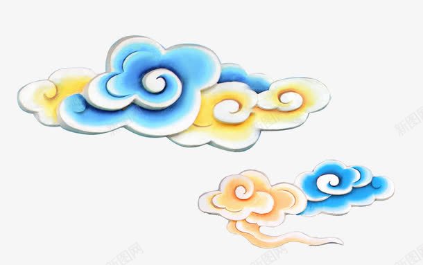 手绘漂浮的的云png免抠素材_88icon https://88icon.com 中国风 彩色云 装饰图案 金融商业