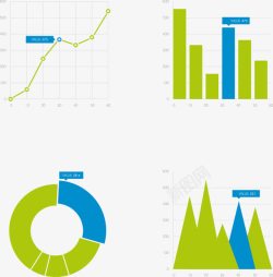PPT用绿色图表素材
