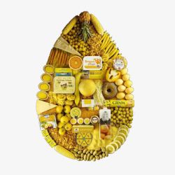 黄色水果蔬菜创意视觉素材