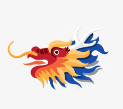 二月二龙抬头卡通装饰中国龙海报素材