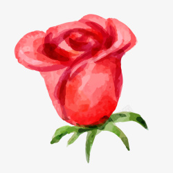 扁平粉色玫瑰花朵矢量图素材