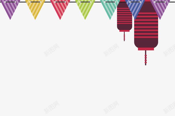 彩色几何三角拉旗png免抠素材_88icon https://88icon.com 三角 几何 彩色 拉旗 灯笼