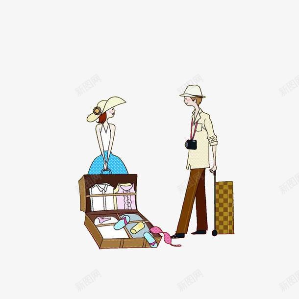 行李散落一地的女孩png免抠素材_88icon https://88icon.com 卡通插画 拉行李箱的人 拉行李箱的男子 行李散落一地的女孩