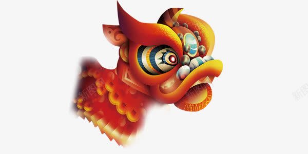 红色舞狮中国风喜庆图案png免抠素材_88icon https://88icon.com 中国风 喜庆 新年 舞狮