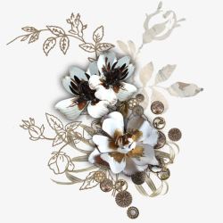 白色花纹花朵装饰素材
