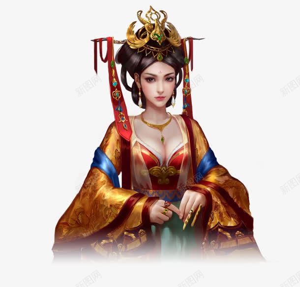 手绘古代美艳王妃png免抠素材_88icon https://88icon.com 古代 王妃 美艳