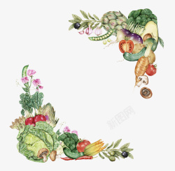 卡通手绘蔬菜水果素材