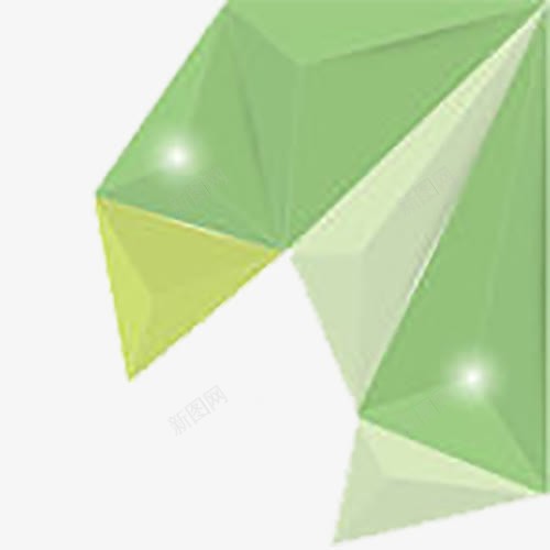 绿色几何体png免抠素材_88icon https://88icon.com 几何体 科技 简约 装饰