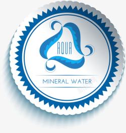 干净水资源白色圆形水资源标签高清图片