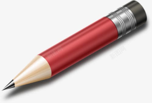 卡通红色短铅笔黑色橡皮擦png免抠素材_88icon https://88icon.com 卡通手绘 红色铅笔 铅笔