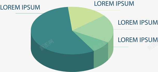 立体蓝绿色占比饼图矢量图ai免抠素材_88icon https://88icon.com 占比图 数据图表 矢量png 立体饼图 蓝绿色 饼图 矢量图
