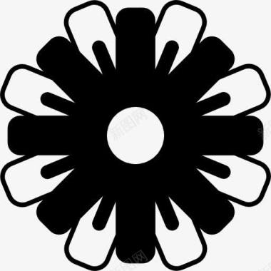 花有黑色和白色的花瓣变图标图标