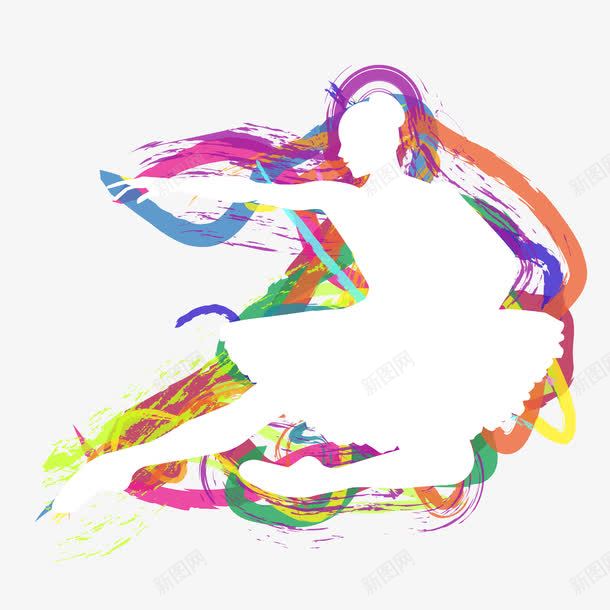 运动剪影芭蕾舞彩绘png免抠素材_88icon https://88icon.com 剪影 彩绘 芭蕾舞 运动