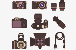 相机镜头裸机安装插画素材