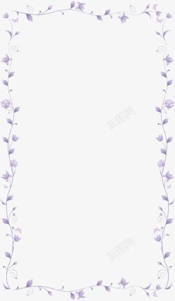 蓝紫色花朵边框素材