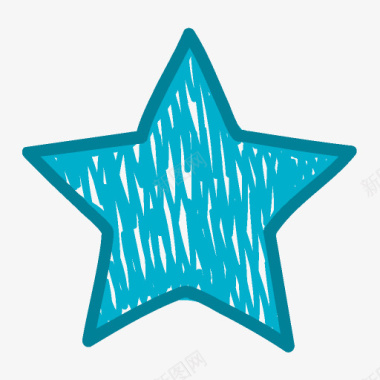 蓝色的五角星标识图标图标