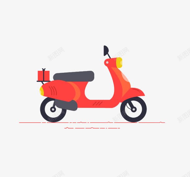 电瓶车png免抠素材_88icon https://88icon.com 卡通 电瓶车 红色