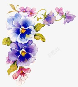 水墨蓝色花朵花瓣素材