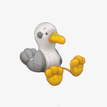卡通手绘玩具海鸟png免抠素材_88icon https://88icon.com 卡通玩具 手绘玩具 灰色 黄色